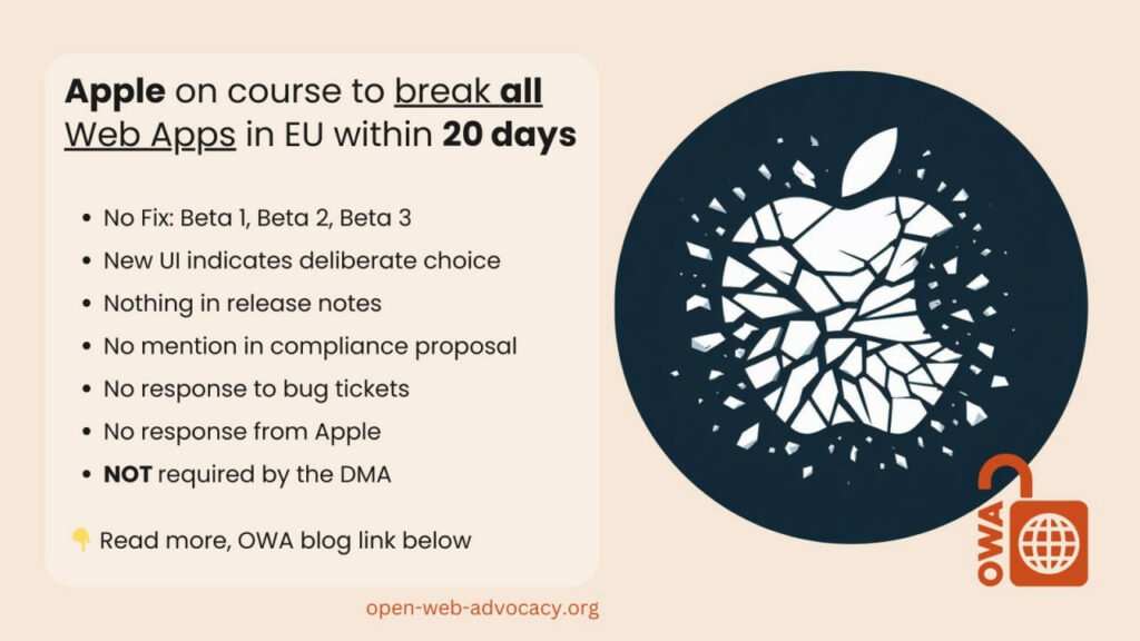 1708092936 591 اپل علت غیرفعال‌شدن برنامه‌های وب در اتحادیه اروپا را خبرداد