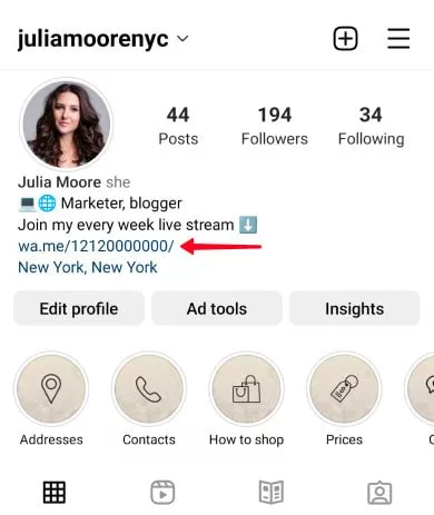 ساده‌ترین روش ایجاد لینک واتساپ + آموزش گذاشتن در بیو اینستاگرام