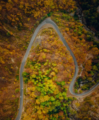 اینجا اروپا نیست، پیچ و خم جاده‌ای پاییزی در گلستان است