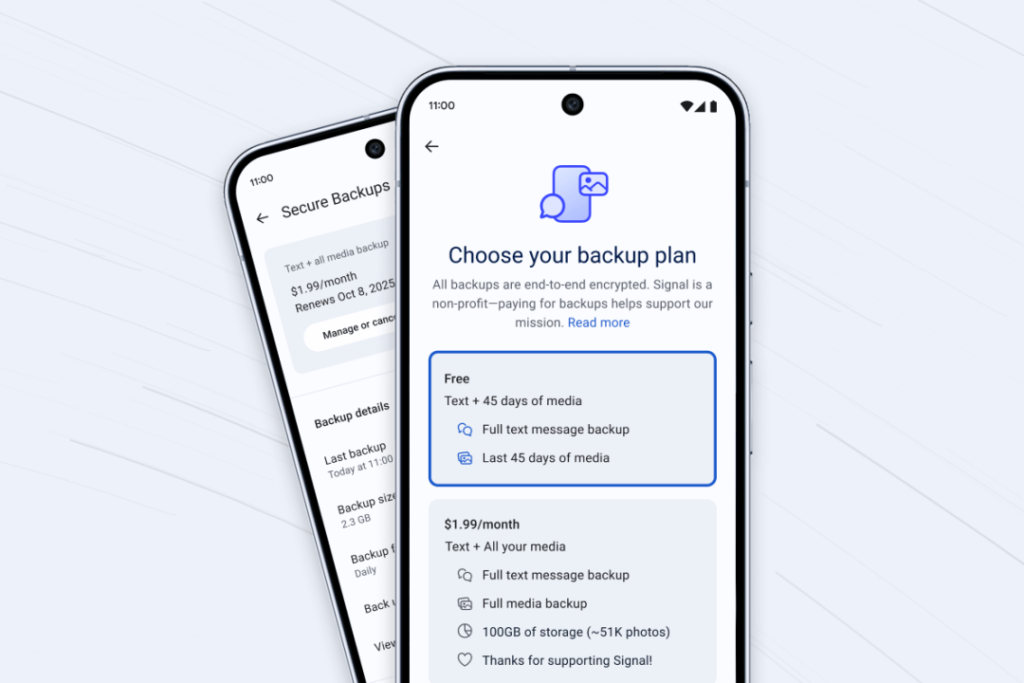 معرفی اولین قابلیت پولی سیگنال برای پشتیبان‌گیری رمزگذاری‌شده