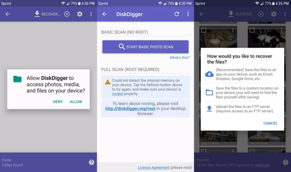 برنامه DiskDigger برای ریکاوری