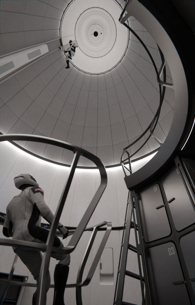 طراحی داخلی فضاپیما استارشیپ