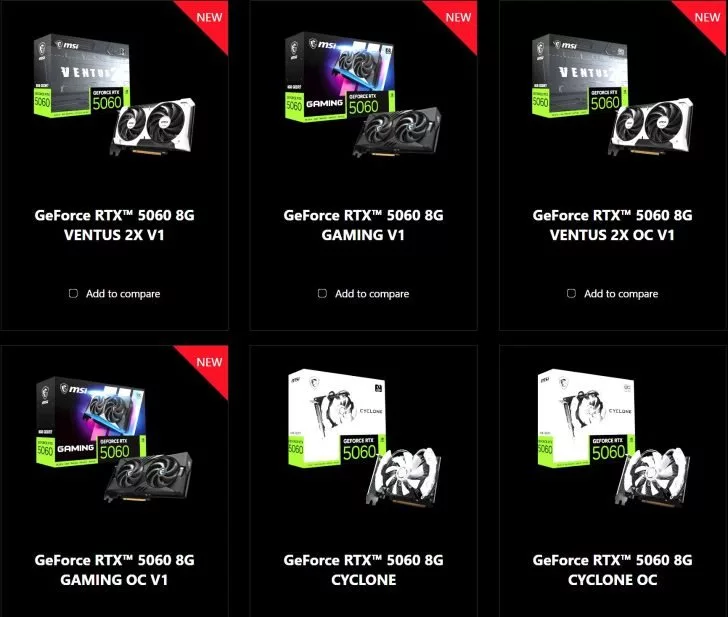 ام‌اس‌آی بی‌سروصدا چهار کارت گرافیک RTX 5060 با تراشه GB205.webp